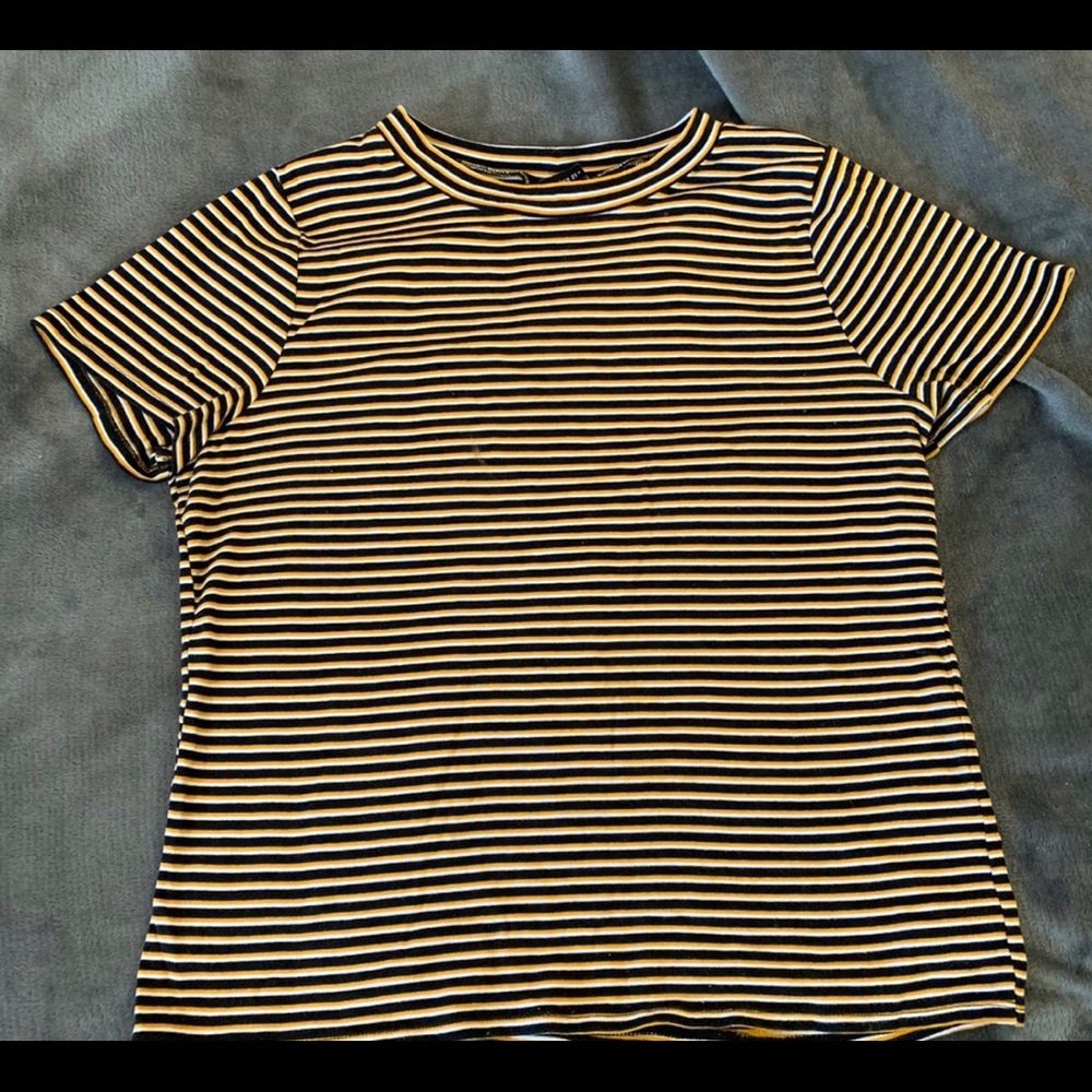 yellow black and white cute t shirt
